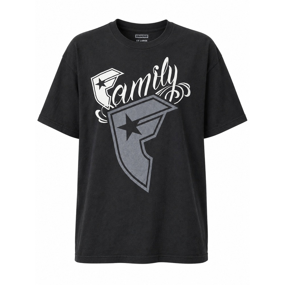 Famous Stars and Straps Family Logo Graphic T-Shirt Black XXL 2XL